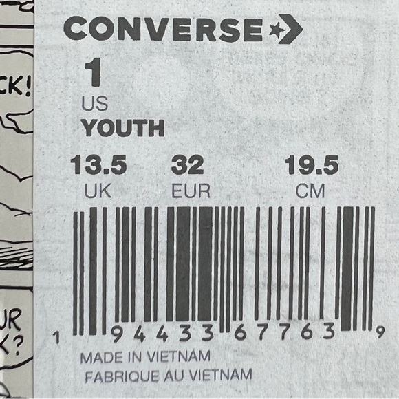 NWT Converse x Peanuts Chuck Taylor All Star 2V Lo Shoes - Picture 11 of 11